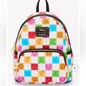 Loungefly Disney Mickey and Friends Checkered Colorful Mini Backpack
